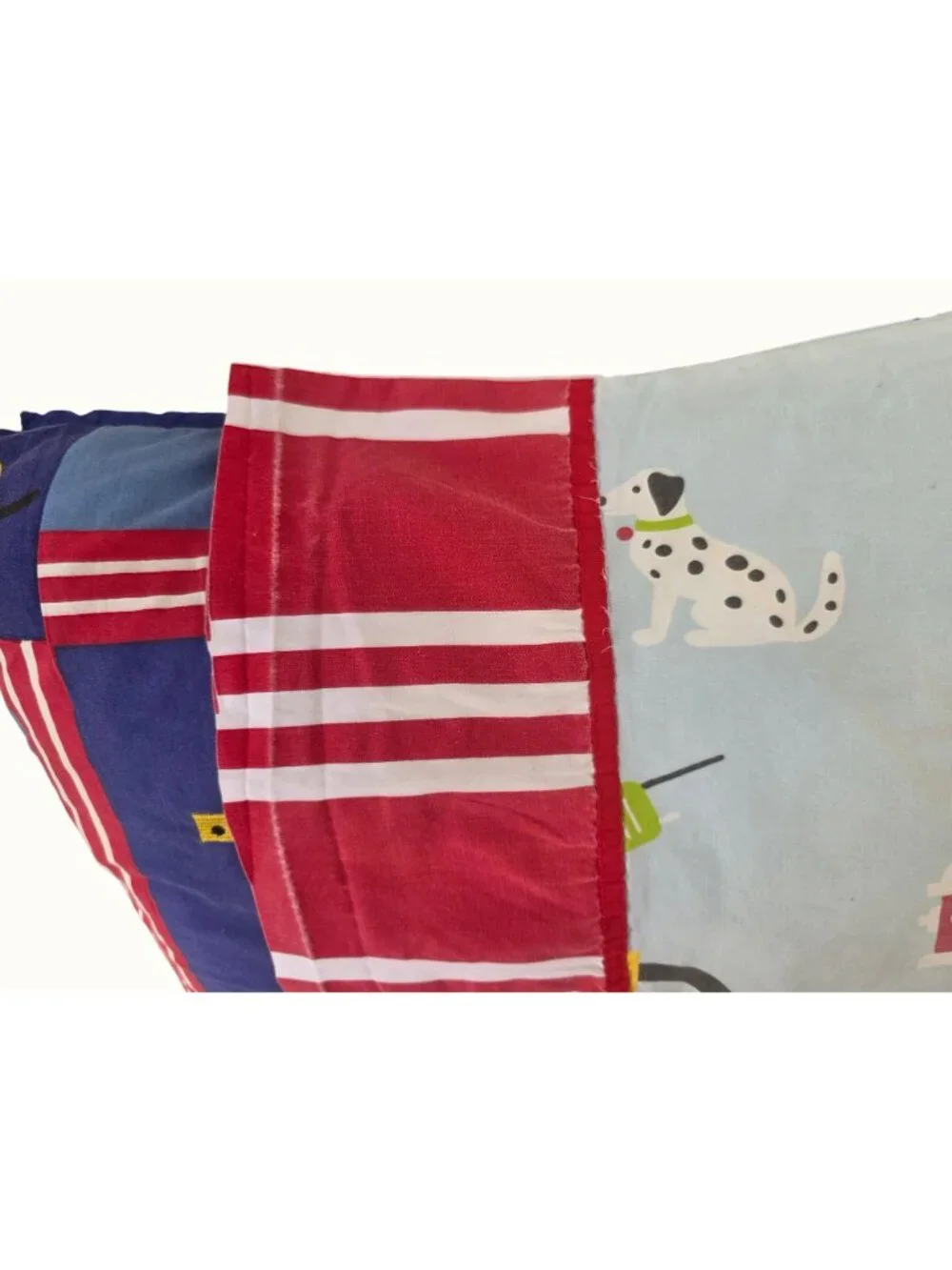 Fire Truck Dalmatian Kid Bedding Set 2 Shams + 2 Pillowcases Applique Cotton Y2K